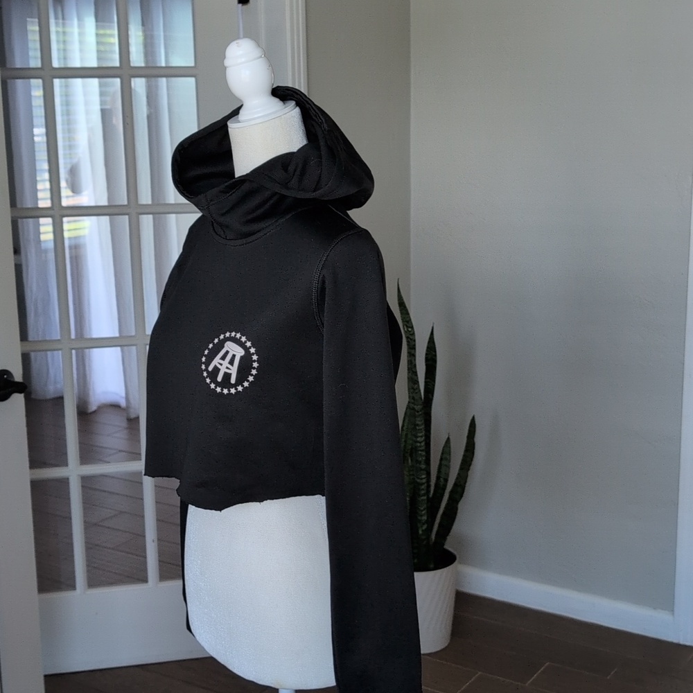 STARTER Black and White Fake Patty's Cropped Hoodie - Picture 5 of 6